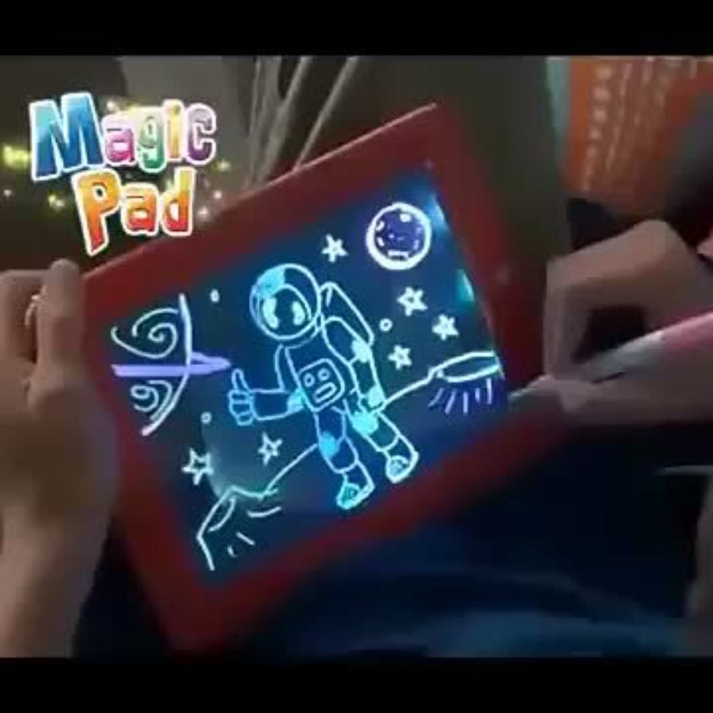 Light Up Drawing Board for Kids LED Doodle Art Set with Colorful Markers & 30 Cards Ages 3-8 – Battery-Powered Glow Writing Board | Birthday Christmas Travel Activity Gift for Boys & Girls