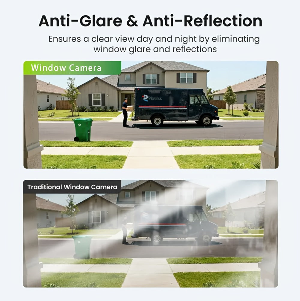 6MP Window Security Camera with AI Human Detection, 911 Emergency Alerts & Full-Color Night Vision – Dual Band 2.4GHz/5GHz WiFi, Smart Indoor Surveillance, Easy Install, 1/2 Pack
