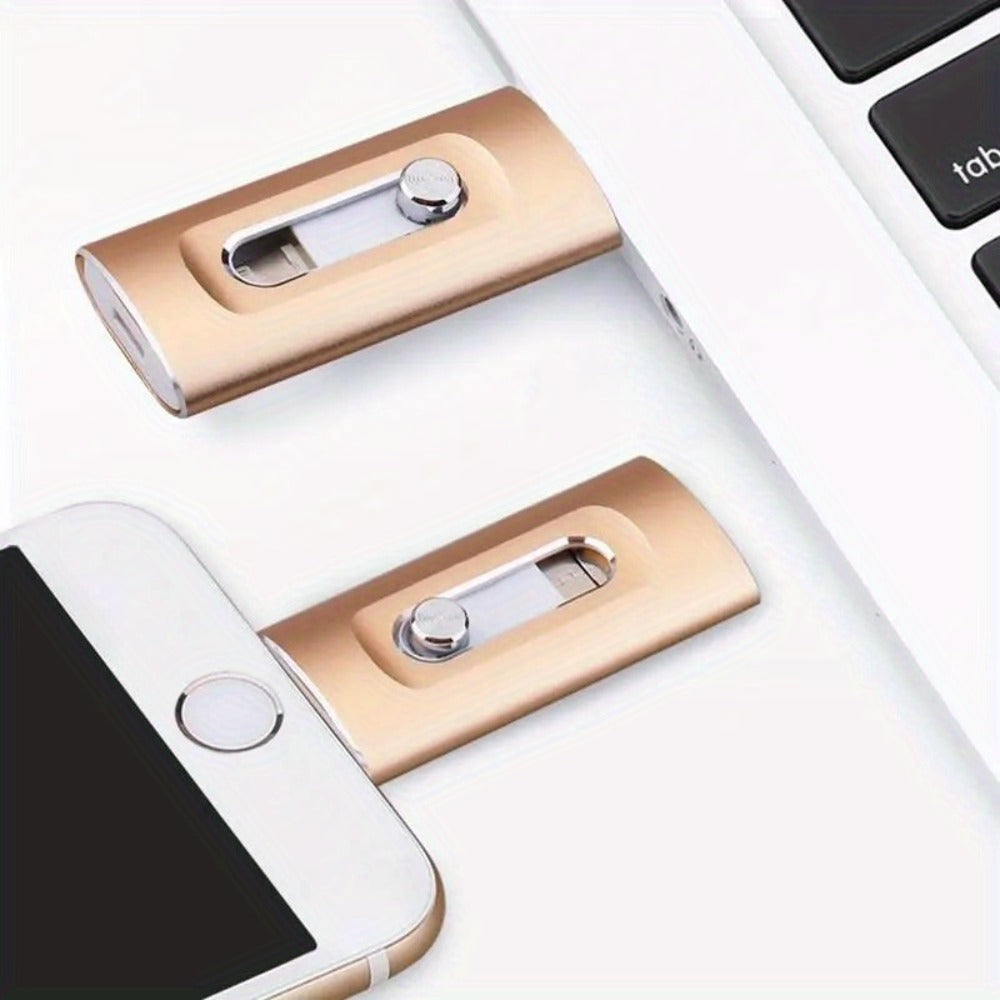 4-in-1 USB 3.0 Flash Drive 128GB 256GB for iPhone, Android, USB-C & PC – Ultra-Fast Data Transfer Thumb Drive Photo Stick Memory Stick with Lightning, Type-C, USB-A & Micro USB Ports