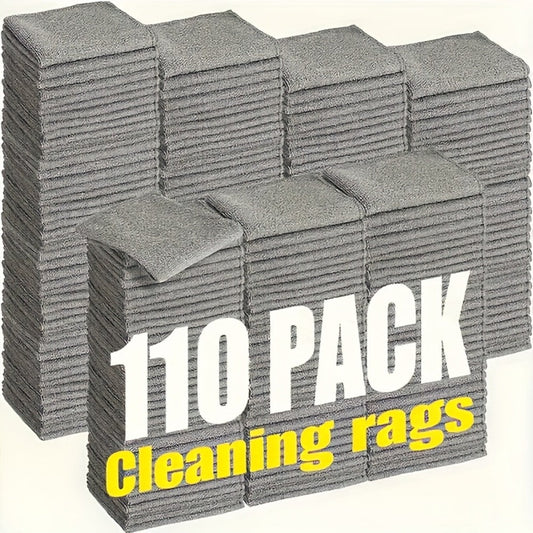 Microfiber Cleaning Cloths, 110-Pack Gray Towels for Car and Home Cleaning