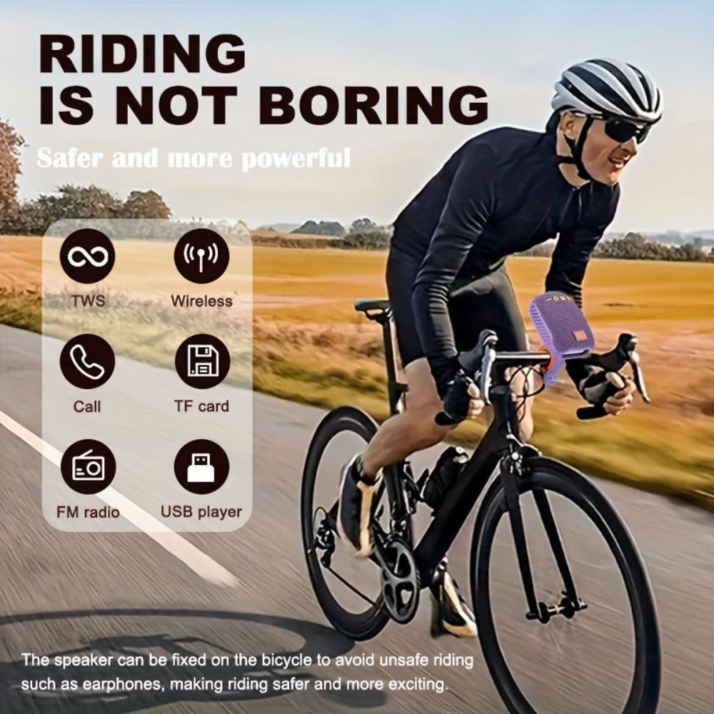 T&G 392 IPX5 Waterproof Cycling Bluetooth Speaker – Compact Outdoor Wireless Speaker with TWS Stereo, FM Radio, TF Card & USB Drive Support, Type-C Charging, Compatible with Phone & Tablet