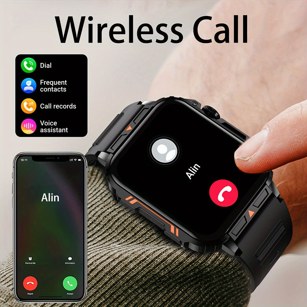 Smartwatch for Men with Bluetooth Calling SENBONO BT8959T5, 1.95" Large Display, 100+ Sport Modes, 340mAh Long Battery, Multiple Watch Faces, Bluetooth 5.2, FitCloudPro App – Black Smart Watch for iOS Android