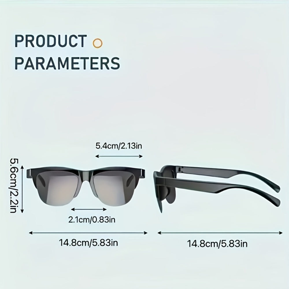 Smart Glasses with Real-Time Translation, Built-In Mic & Speaker, Wireless Bluetooth – Open-Ear Audio, Music & Travel Companion for Tech Lovers