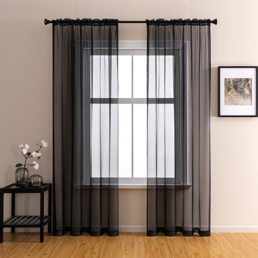 Sheer Curtains 2 Panels Rod Pocket – Light Filtering Privacy Window Drapes for Living Room Bedroom Modern Home Decor
