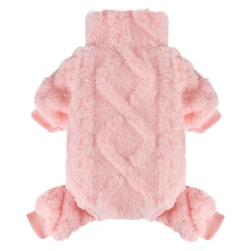 Fleece Dog Sweater Turtleneck Jumpsuit for Small Dogs & Cats 1-15 lbs - Soft Warm Winter Puppy Pajamas Onesie, Machine Washable Open Belly Pet Clothes for Girls, XXS-M, 6 Colors