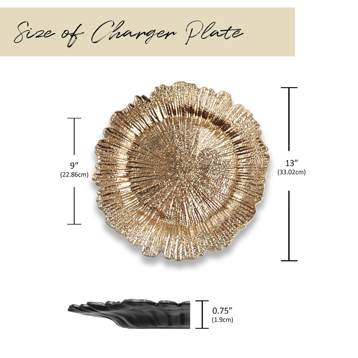 Charger Plates 13 Inch Set of 24 – Floral Reef Design Decorative Dinner Plate Chargers for Wedding Table Setting Party Banquet Reception Decor Silver Rose Gold Red