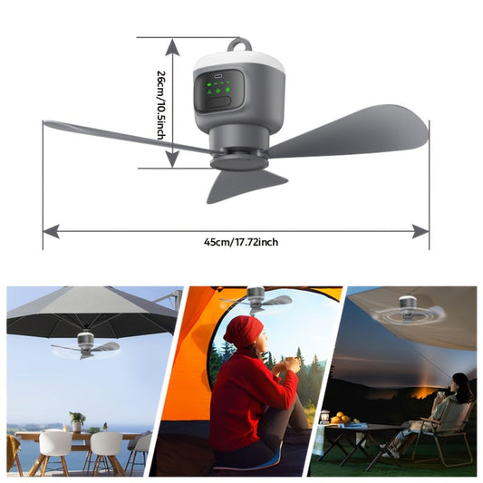 Camping Fan with Remote Control, 12000mAh Battery, LED Light and 4 Speeds