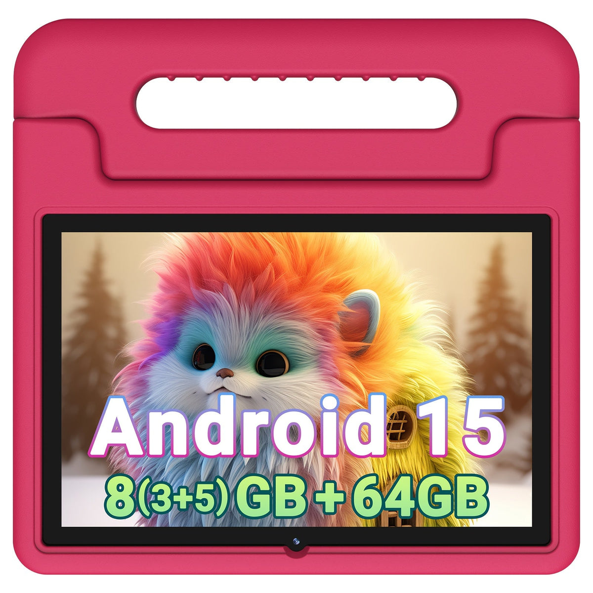 Apolosign Kids Tablet 10 Inch 64GB, Android 15 8-Core 8GB RAM WiFi 6, 1280x800 HD Display 5MP+2MP Camera, Parental Control Educational Shockproof Case, 2025 Model Children Tablet for Ages 3-12 – Black Navy Purple Blue Pink