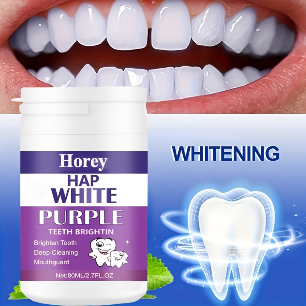 Purple Teeth Whitening Powder for Sensitive Teeth – BPA-Free Alcohol-Free Tooth Polishing Powder Deep Cleans Removes Odors Whitens Teeth Gentle Non-Irritating 3-Day Brushing Program for Adults