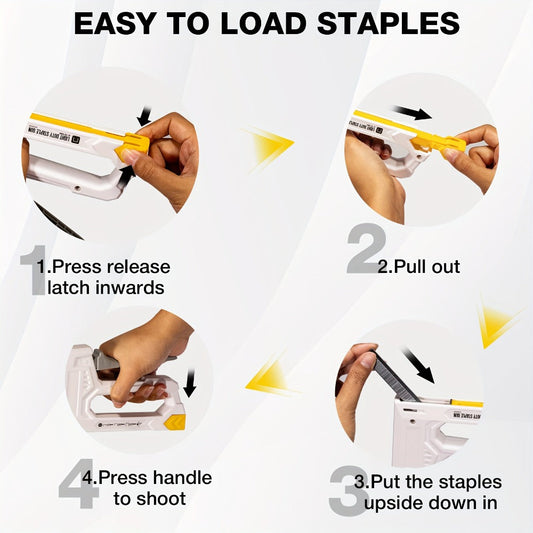 Manual Staple Gun Kit with 1,600 JT21 Staples and Remover for Upholstery & Crafts