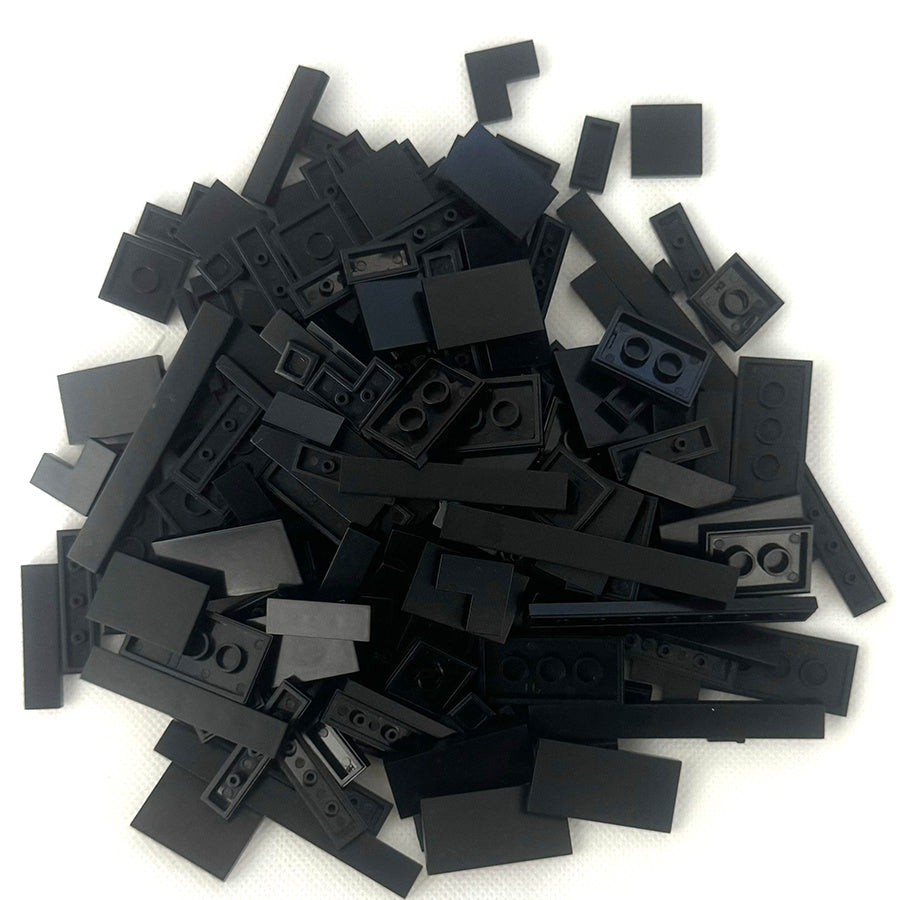 Bulk Smooth Flat Tile Building Blocks, Approx. 150 Pieces, 1x1 1x2 & 1x6