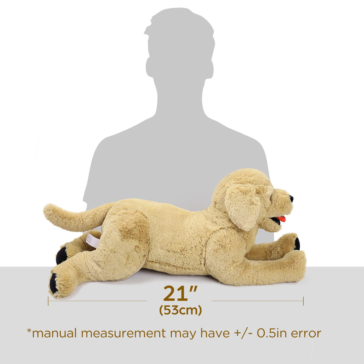 Golden Retriever Stuffed Animal — 21-Inch Lifelike Plush Dog for Cuddling and Display