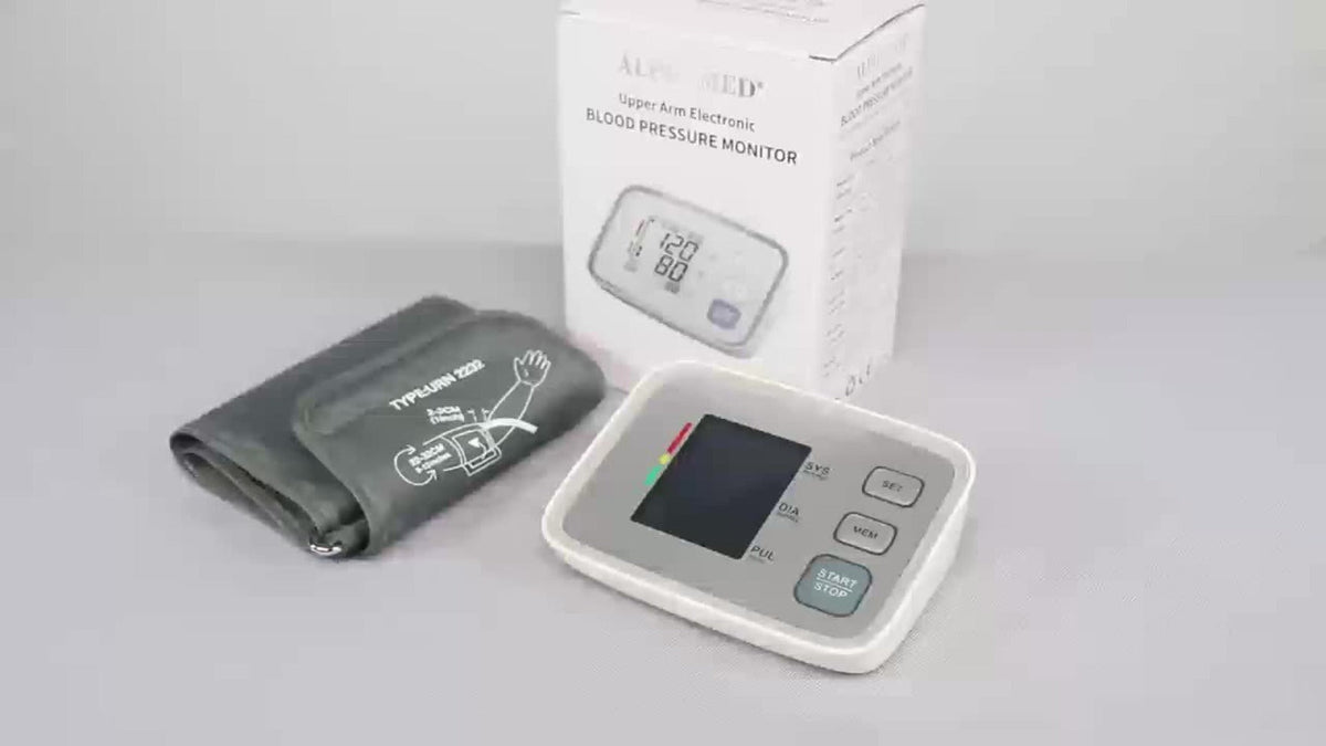 Blood Pressure Monitor Upper Arm - ALPHAMED U80E Automatic Digital Sphygmomanometer with Adjustable Cuff 8.7-17 Inch, 2×90 Group Memory, Large Display for Home Use, Battery Operated