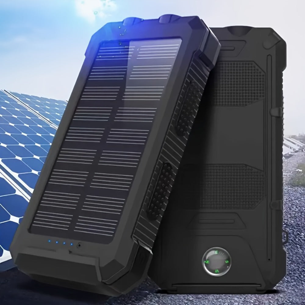 2-Pack Solar Power Bank 20000mAh 40000mAh Portable Dual USB Fast Charging with Built-In LED Flashlight - Emergency Solar Charger for Hiking Camping Outdoor Survival, Compatible with iPhone Android Samsung