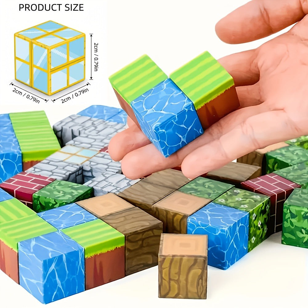 Magnetic Building Tiles with Random 50, 100, 200 or 300-Piece Sets