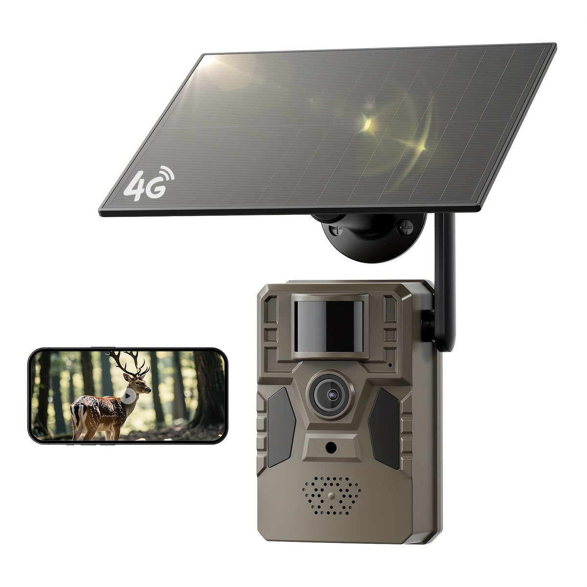4G Cellular Trail Camera 2K No WiFi Required with Phone App Remote View – Wireless Game Camera for Deer Hunting, Wildlife Scouting, Livestock Monitoring & Rural Property Security