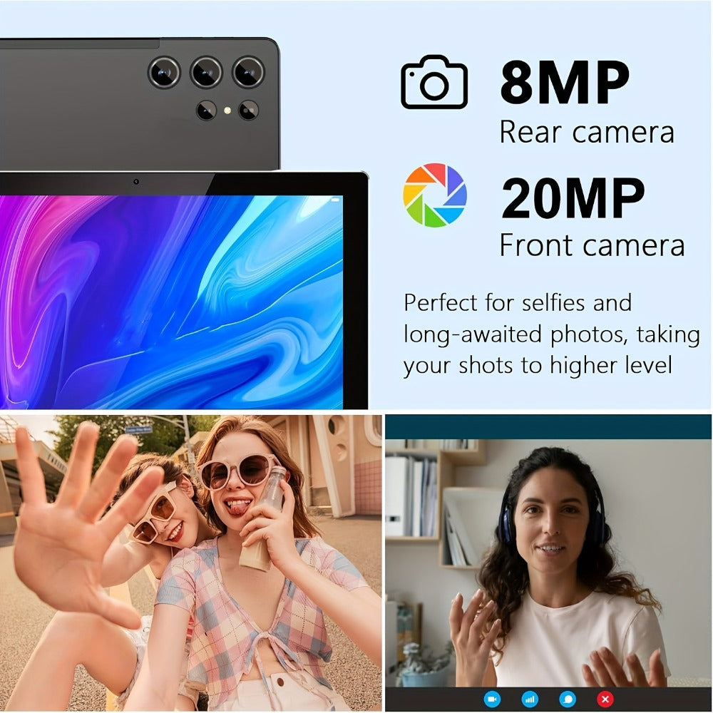 Android 15 Tablet 2-in-1 11 Inch with Keyboard, Case & Stylus | 12GB RAM 128GB ROM, 8MP+20MP Dual Camera, FHD IPS Screen, 5G Wi-Fi, Long Battery Life, Tablet PC for Work School Home