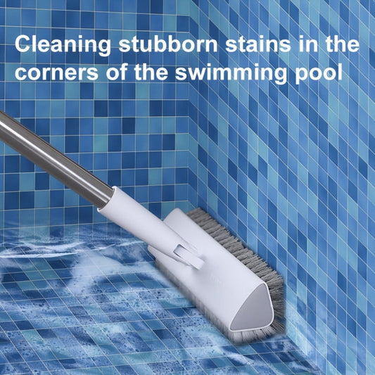 Floor Scrub Brush with Long Stainless Steel Handle and 180° Rotating Head