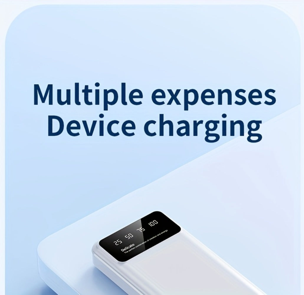 50000mAh Power Bank Outdoor Emergency Charger with LED Display Flashlight Dual USB Backup Battery Pack for iPhone Android Samsung – Portable Solar Travel Charger
