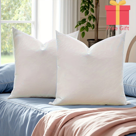 Pillow Inserts with Woven Fabric Covers, White Square and Rectangular Size Options