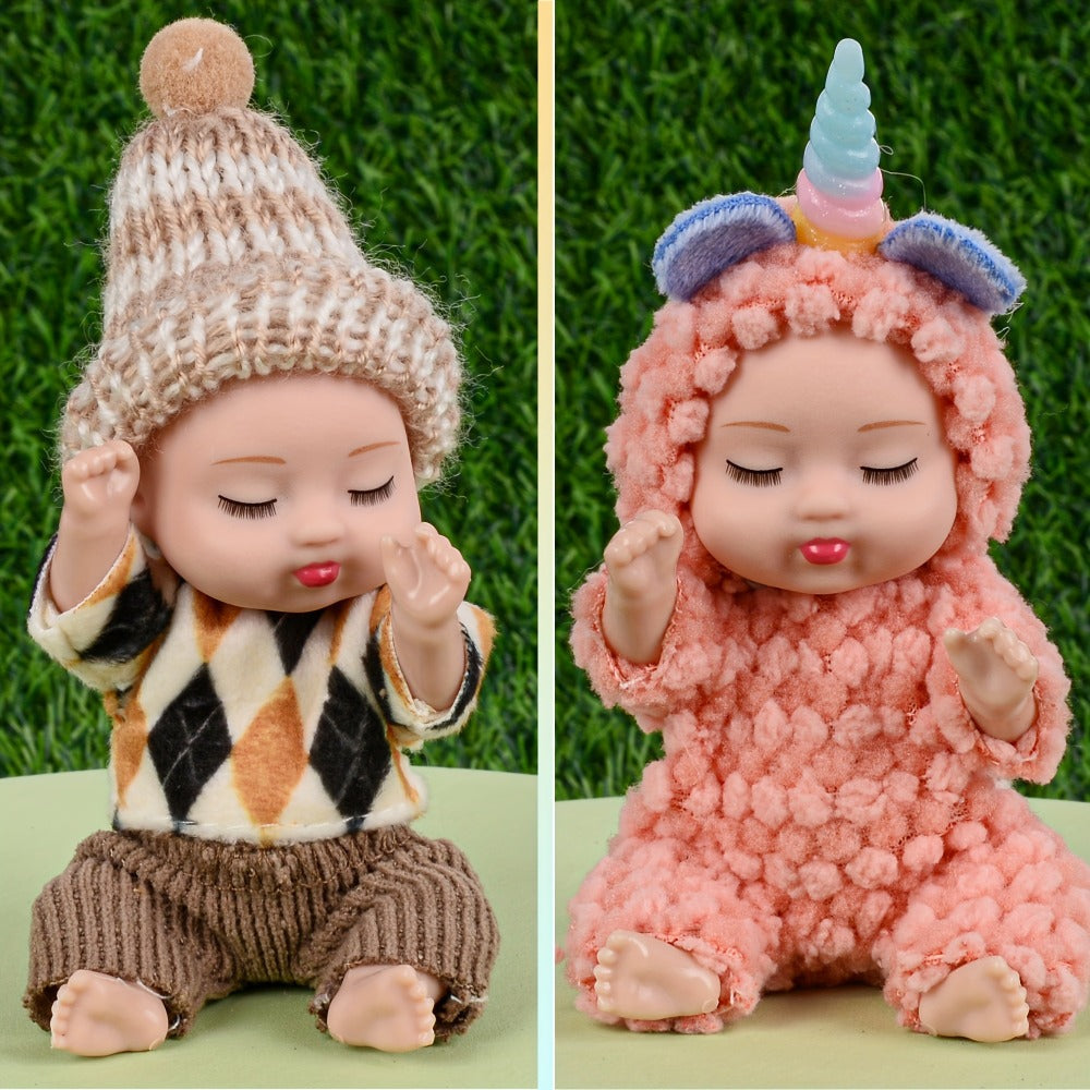 Mini Plush Dolls Set 8 Pack 4 Inch – Soft Stuffed Toy Figures with Colorful Plush Outfits & Hats, Cute Collectible Gift for Girls Toddlers Ages 3+, Birthday Party Favor Easter Stocking Stuffer