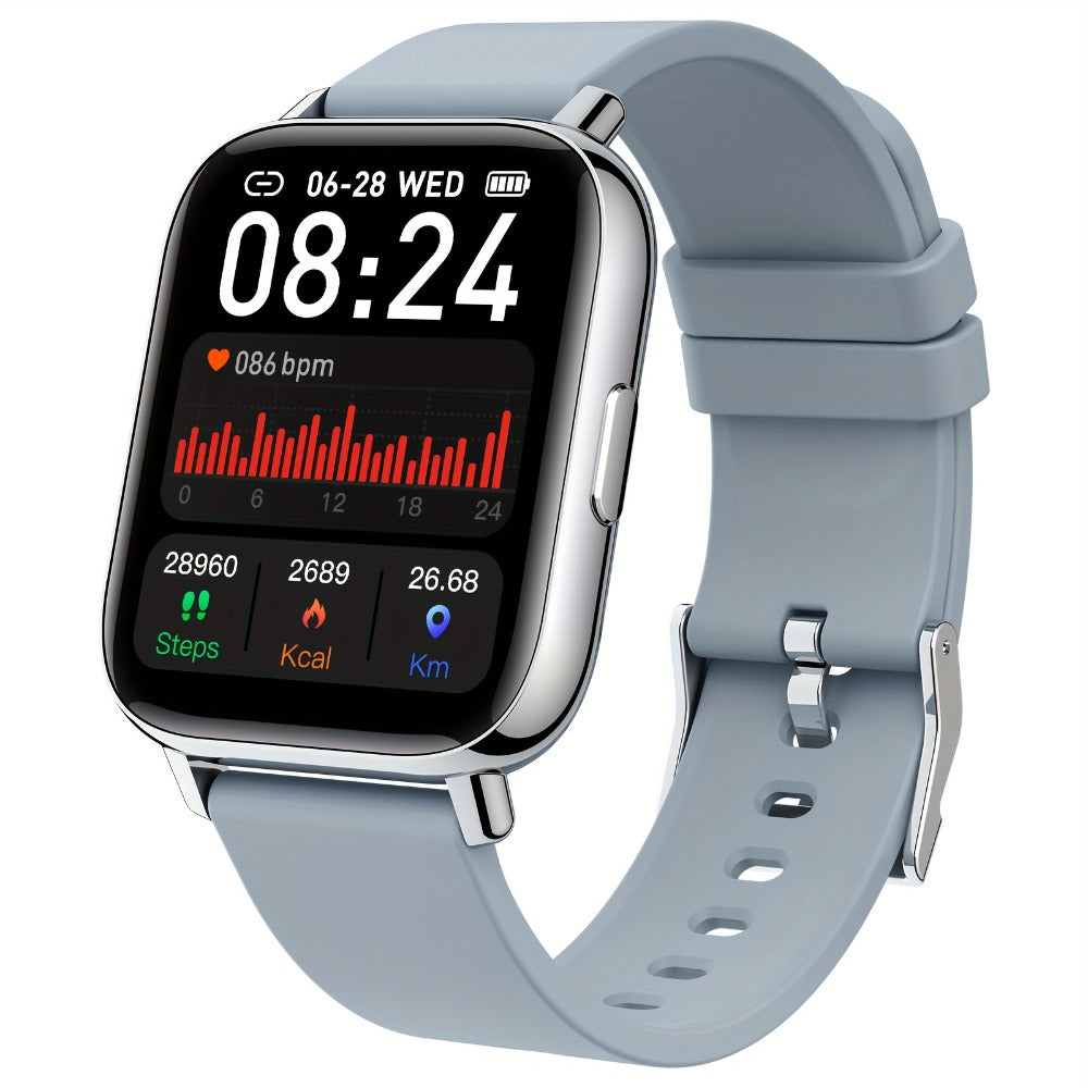 1.69 Inch Big Screen Smartwatch 100 Sport Modes Sleep Monitor Heart Rate Pedometer Fitness Tracker Compatible with Android iOS Unisex Men Women 7 Colors Off White Grey Black Pink Dark Blue Azure Purple