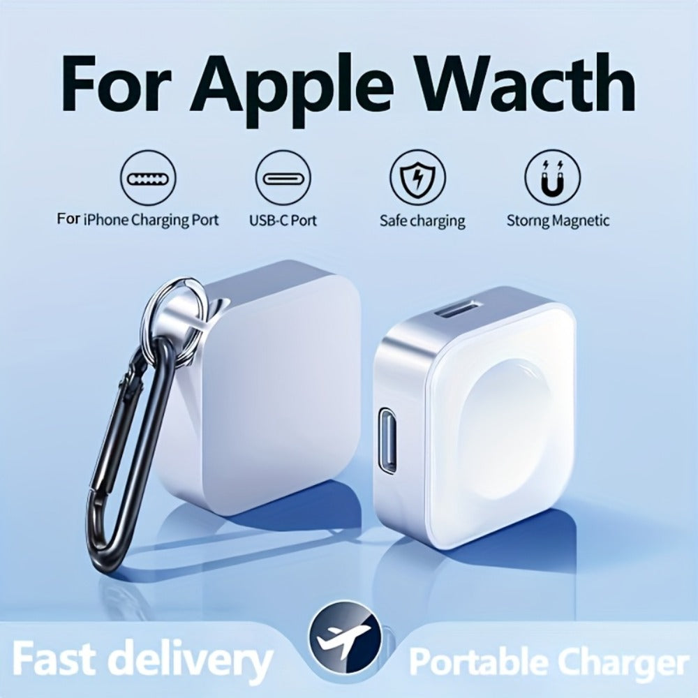 Apple Watch Magnetic Charging Stand with USB-C – Fast Magnetic Charger Dock Compatible with iWatch Ultra Series 9 8 7 6 5 SE 4 3 2 Portable Bedside Desk Charger 6 Colors Red Black Silver Green Blue Rose Gold