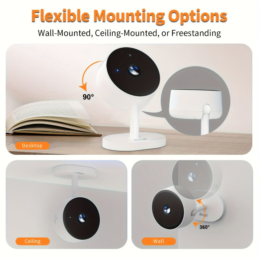 2K 3MP Card-Style WiFi Security Camera Indoor 5G & 2.4G Dual Band Night Vision Motion Detection Two-Way Audio Alexa Google Home Compatible Cloud & SD Card Storage CW1303