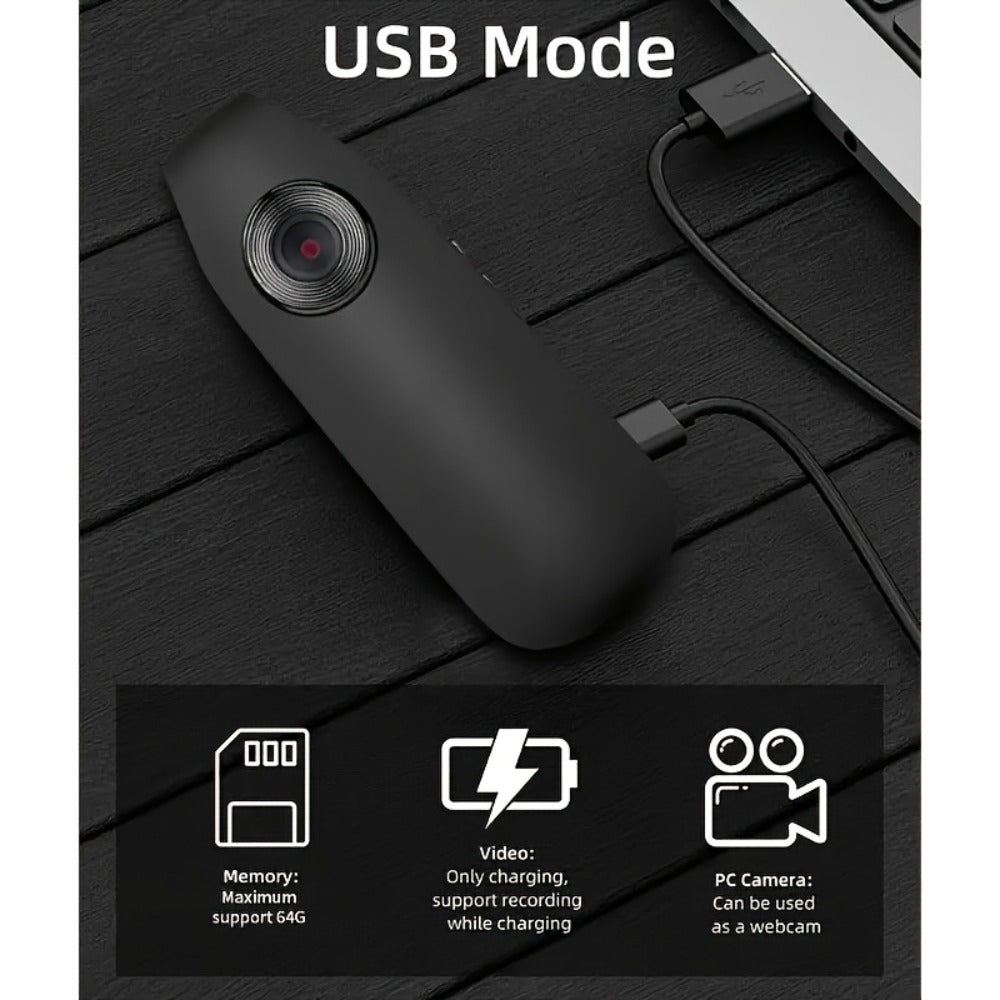 Wearable Body Camera 1080P HD 128GB TF Card Support Hands-Free Mini Action Cam with Image Stabilization for Security Biking Evidence Collection Adventure Recording Smartphone Compatible Holiday Gift
