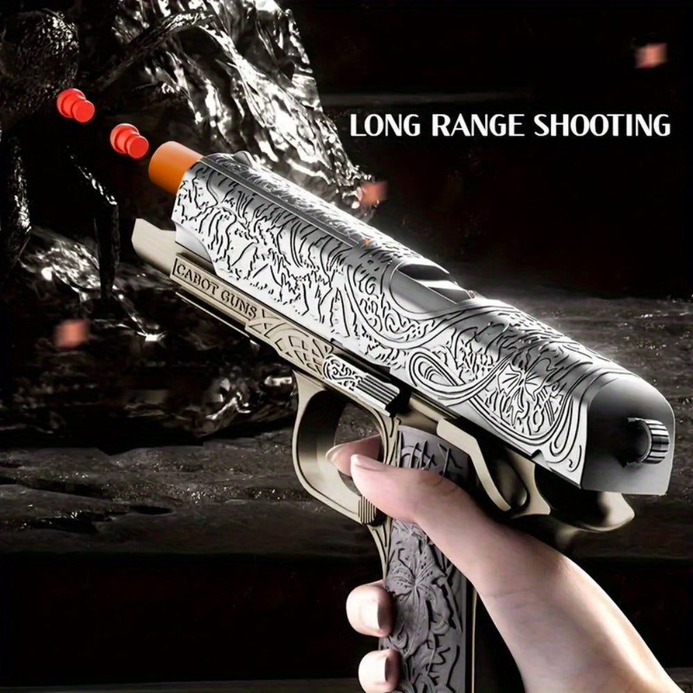 Soft Bullet Toy Gun Pistol with 120 Bullets 12 Shells & 2 Magazines – Hollow Hanging Foam Blaster for Kids Boys Girls Ages 6+, Outdoor Shooting Game Birthday Halloween Christmas Gift Pink or Khaki