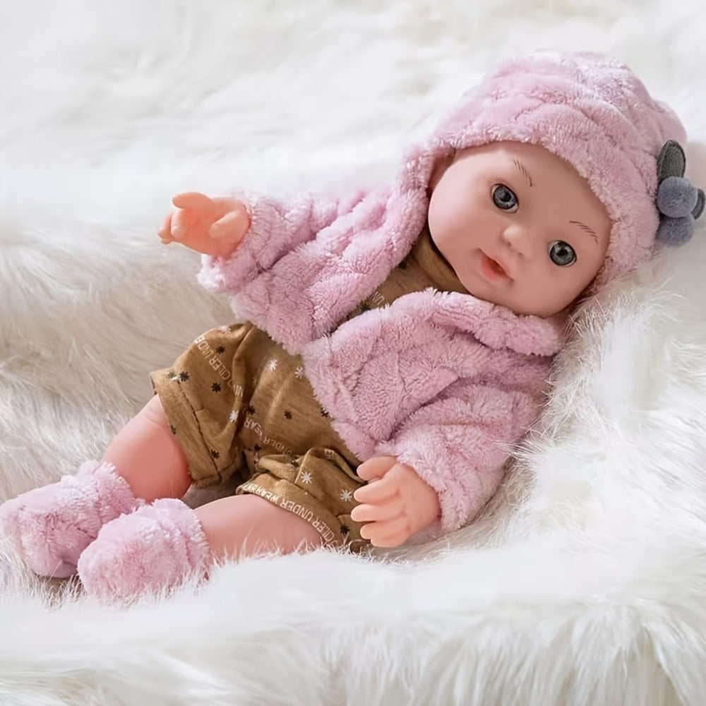 12-Inch Mini Reborn Baby Doll with Multiple Outfit Options