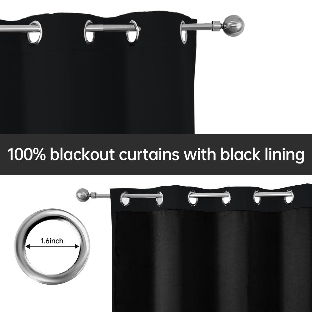 Blackout Curtains 4 Panels – 100% Light Blocking Thermal Insulated Soundproof Privacy Window Curtains for Bedroom Living Room