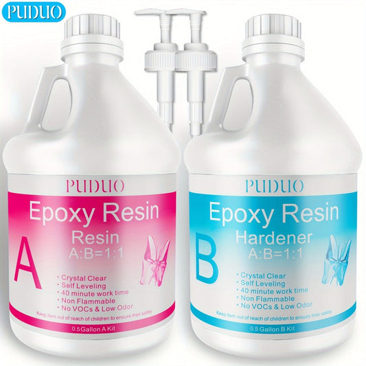 Clear Epoxy Resin Kit for River Tables & Countertops, Self-Leveling, 3 Options