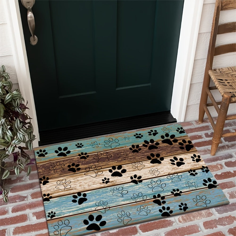 Cat Paw Print Door Mat Non-Slip Washable – Indoor Outdoor Welcome Mat Quick-Dry Anti-Slip Rug for Living Room, Bedroom, Bathroom, Kitchen, Entryway – Multiple Sizes