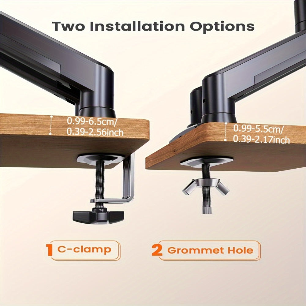 Dual Monitor Stand for 32 Inch Screens, Full Motion Dual Monitor Arm with 180° Swivel Tilt 360° Rotation, VESA 75/100mm, Max 22 lbs Each Arm, Adjustable Height for Home Office Desk Setup