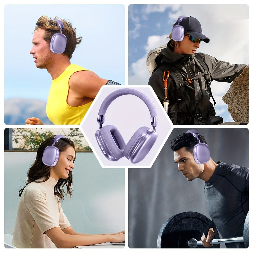 Rotatable Over-Ear Wireless Headphones Bluetooth 5.4 800mAh Large Battery Noise Reduction High Sound Quality Closed-Back Cushioned Headset for Sports Gaming Walking iOS Android Computer