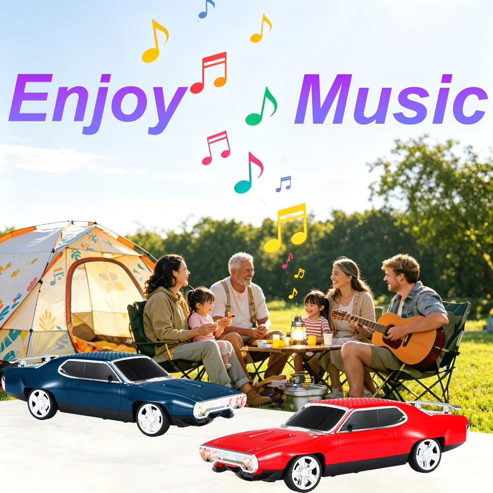 Car-Shaped Bluetooth Speaker with TWS Stereo Sound, Portable Wireless Mini Speaker USB FM TF AUX Compatible with Smartphones Tablets PC, Deep Bass Outdoor Speaker, Fun Holiday Gift for Car Enthusiasts Kids Men