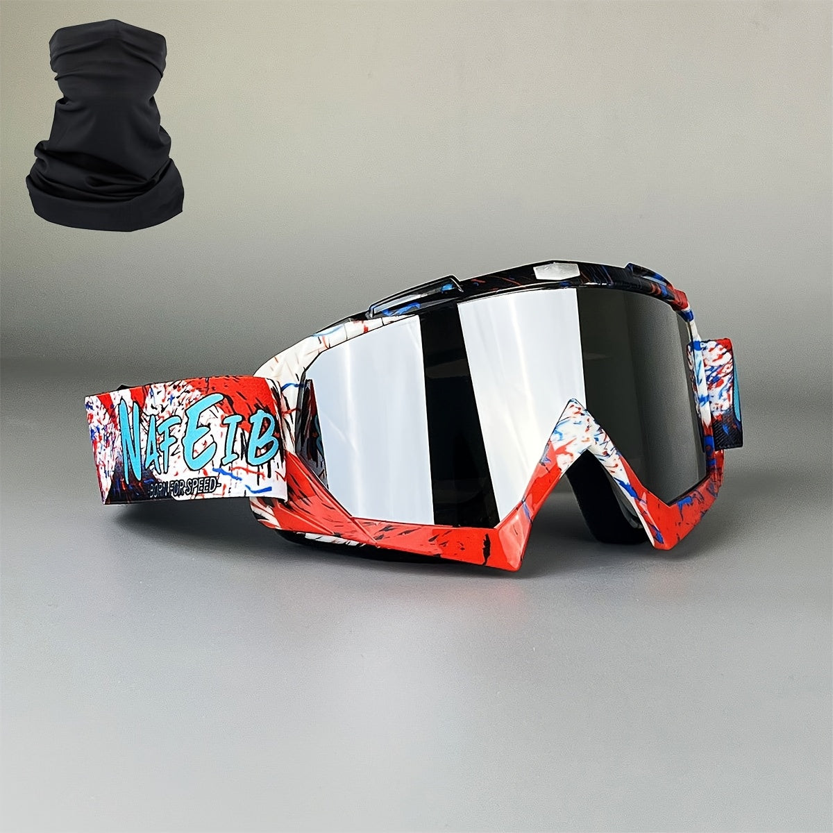 Ski Goggles with Headband – Mirror Coating Polycarbonate Lens, TPU Frame, Adjustable Thick Foam Pad, Anti-Fog Snow Goggles for Adults, 30+ Color Options for Skiing & Snowboarding