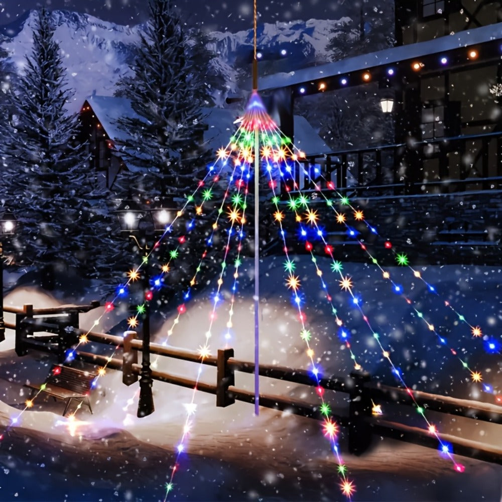 Waterfall Fairy Lights USB Powered 8 Modes – Indoor String Lights for Tree Curtain Tent Party Garland Christmas Halloween Festival Decoration White