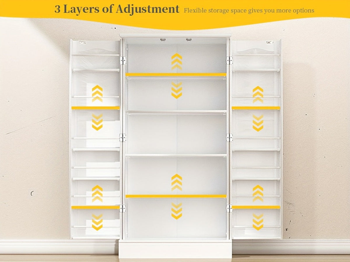 47-Inch Freestanding Pantry Cabinet with Adjustable Shelves for Organized Everyday Storage detail image - detail view 17