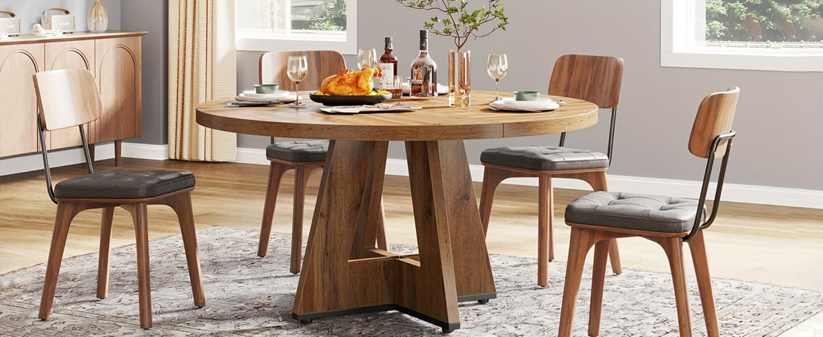 47-Inch Round Dining Table, Family Dining Table for Work, Display, and Everyday Use detail image - detail view 15