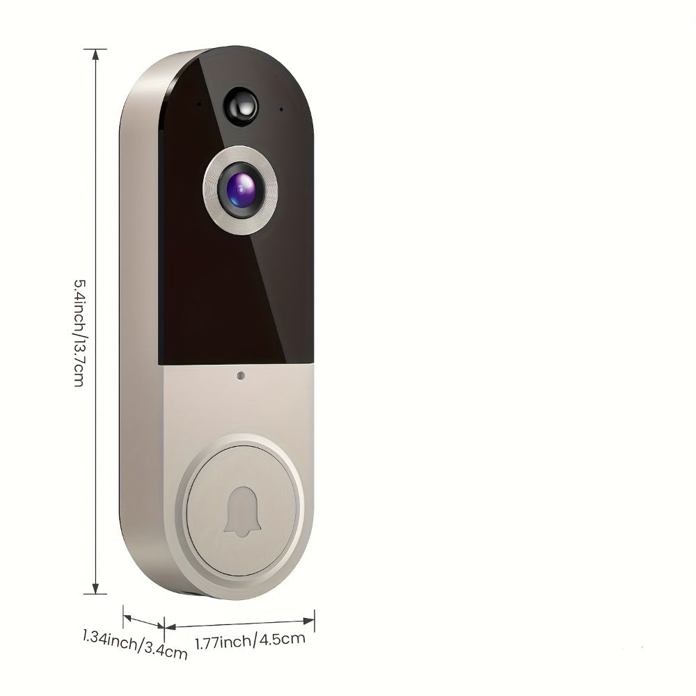 166° Ultra Wide Angle Smart Doorbell Camera 2K HD Wireless WiFi – AI Human Detection, Two-Way Audio, Night Vision, Cloud Storage, Rechargeable Battery, 2.4GHz, Black Linen Purple