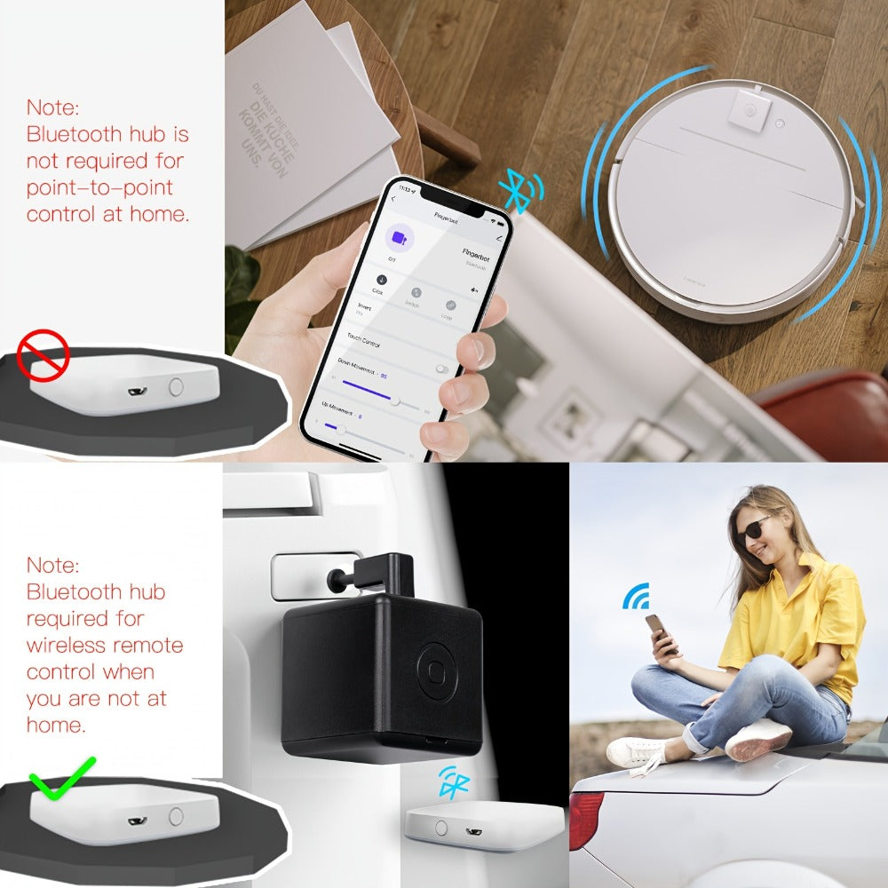 Smart Button Pusher Robot Fingerbot Plus – MOES Wireless Automatic Switch Controller, Works with Alexa, Google Home & Tuya App, No Wiring 5-Second Install, Retrofit Any Button or Switch (Black/White/Kit)