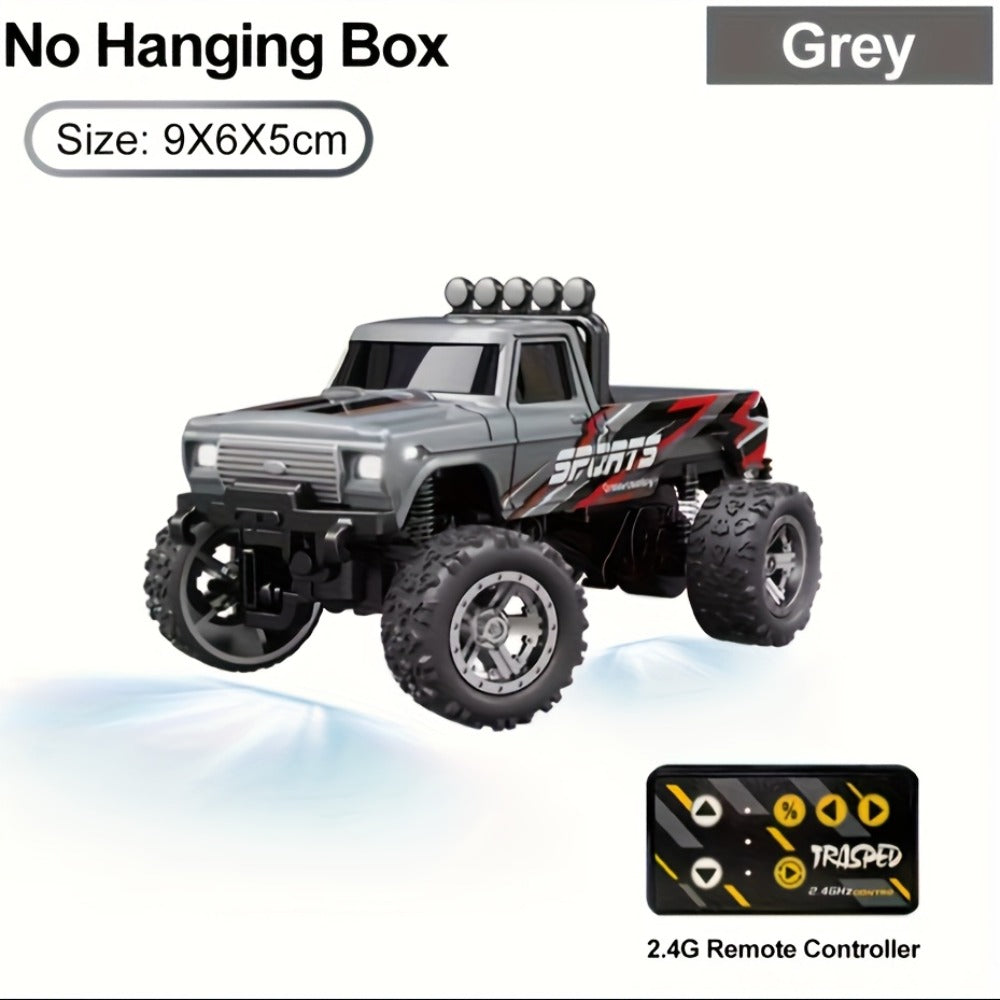 Mini RC Car – 1/64 Scale Alloy Off-Road Monster Truck with 2.4GHz Remote & Shock Absorbers