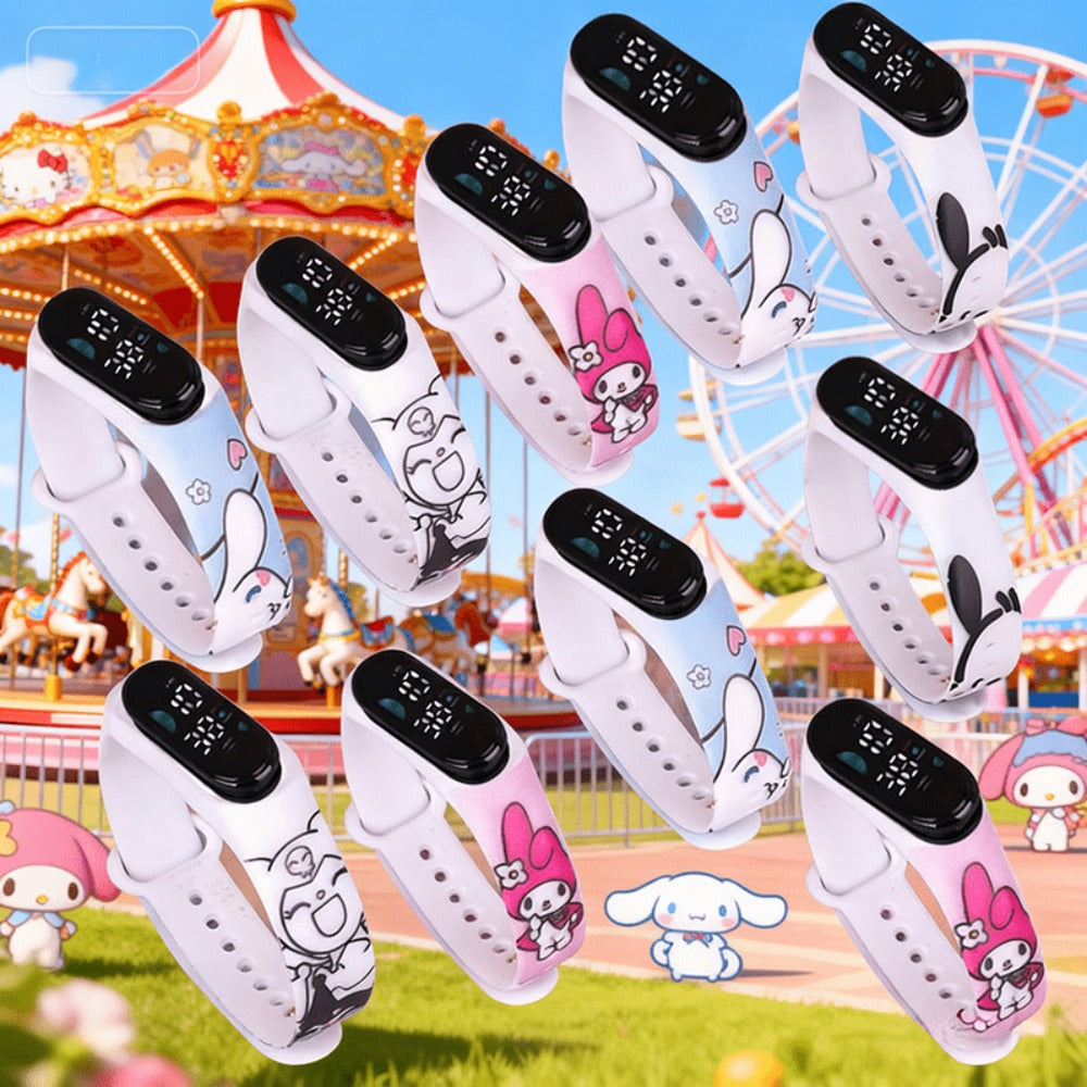 Kids Electronic Watch Set, 10 Pieces with Kuromi and My Melody Designs
