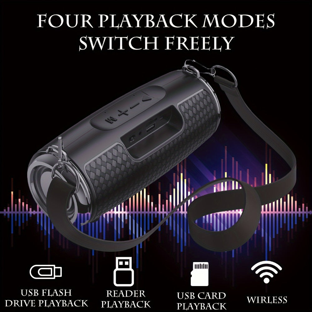 3D Surround Sound Bluetooth Speaker with Subwoofer BCUOZ, Portable Wireless Bass Speaker TWS Stereo, Hands-Free Calling, FM Radio, AUX USB Input, Deep Bass Compact Speaker for Home Outdoor Travel Office