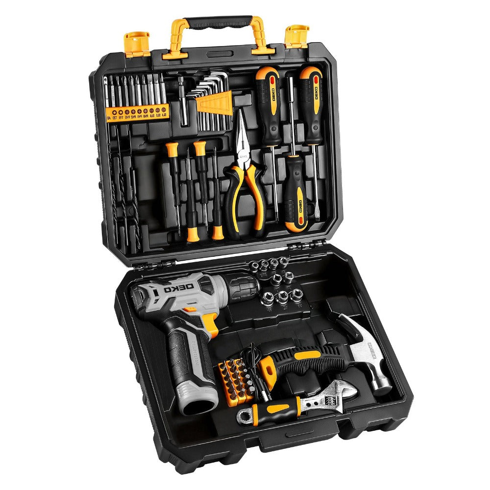 Cordless Drill Tool Kit 119/151PCS – 8V/12V Electric Power Drill Set with Screwdriver, Hammer, Wrench | All-in-One Home Repair & DIY Hand Tools for Women | Perfect Gift