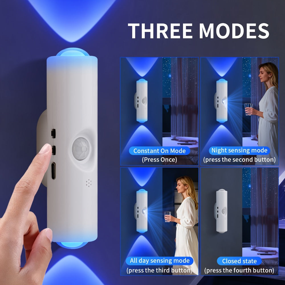 RGB Magnetic Night Light LED Ambient – Multi-Color Motion Sensor, No-Drill Magnetic Install, Long Battery Life for Living Room, Bedroom, Hallway, Stairs & Bar (1pc or 5-Pack)