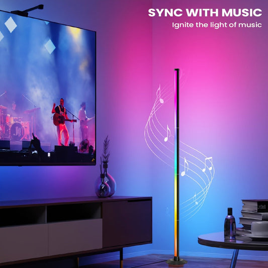 Smart LED Floor Lamp with App and Remote Control, 1- or 2-Pack