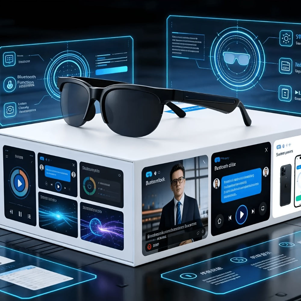 AI Translator Smart Glasses with Real-Time Simultaneous Translation, Photochromic Lenses, Built-In Wireless Earphones, HD Calls & Music – Wearable AI Eyewear for Men & Women